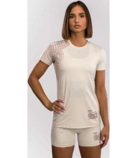 Koszulka damska Venum Serpenti Dry-Tech, kość słoniowa / bordowy