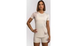 Koszulka damska Venum Serpenti Dry-Tech, kość słoniowa / bordowy