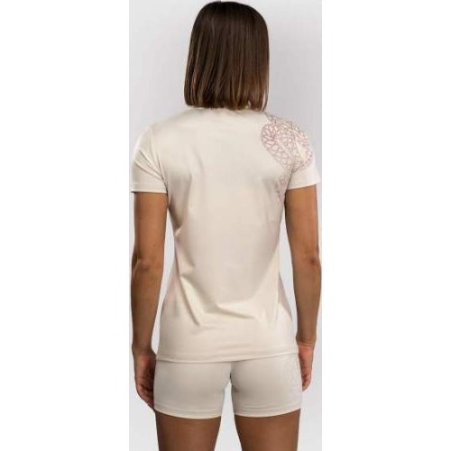 Koszulka damska Venum Serpenti Dry-Tech, kość słoniowa / bordowy
