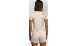 Koszulka damska Venum Serpenti Dry-Tech, kość słoniowa / bordowy