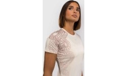 Koszulka damska Venum Serpenti Dry-Tech, kość słoniowa / bordowy