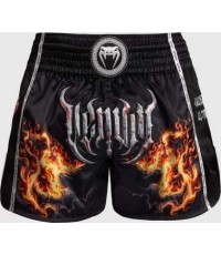 Spodenki Muay Thai Venum Gladiator 5.0, czarno-neonowe pomarańczowe