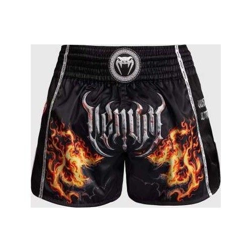 Spodenki Muay Thai Venum Gladiator 5.0, czarno-neonowe pomarańczowe