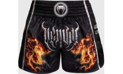 Spodenki Muay Thai Venum Gladiator 5.0, czarno-neonowe pomarańczowe
