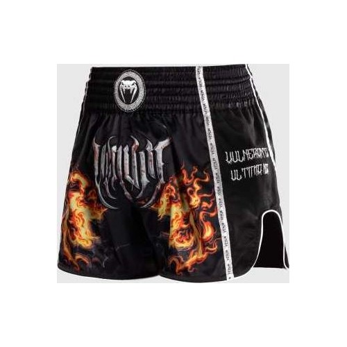Spodenki Muay Thai Venum Gladiator 5.0, czarno-neonowe pomarańczowe