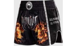 Spodenki Muay Thai Venum Gladiator 5.0, czarno-neonowe pomarańczowe
