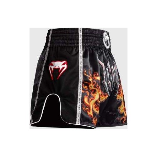 Spodenki Muay Thai Venum Gladiator 5.0, czarno-neonowe pomarańczowe
