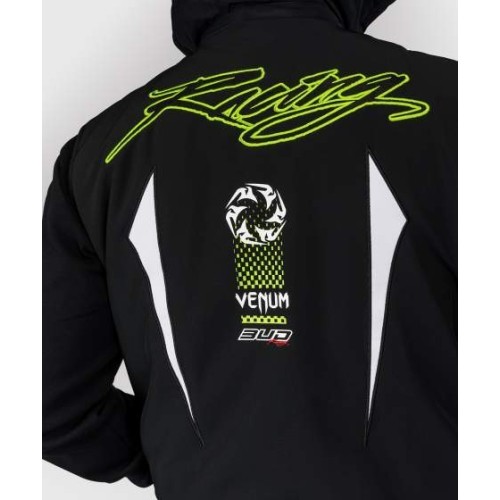 Kurtka puchowa Venum x Bud Racing – czarno-biało-limonkowa