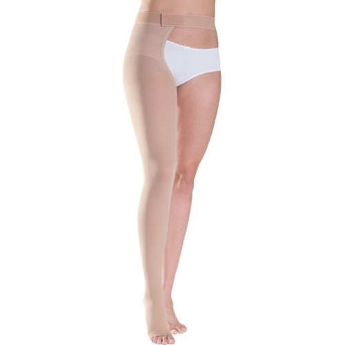 Pończochy uciskowe z pasem COTTON by SIGVARIS, 2. klasa ucisku - S - Długa - Lewa