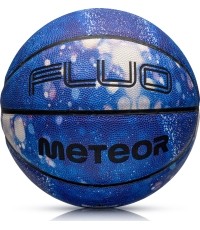 Piłka do koszykówki Meteor Fluo, rozmiar 7 - Biały/niebieski