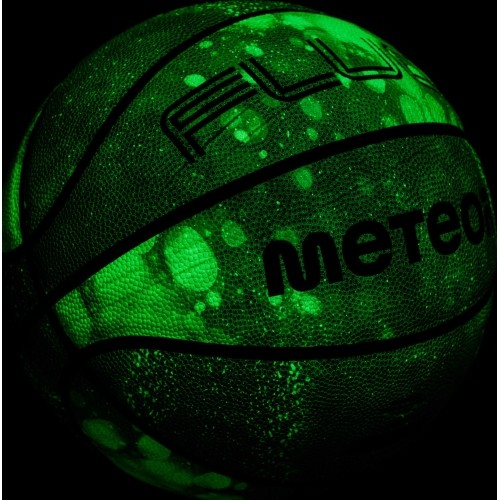 Piłka do koszykówki Meteor Fluo, rozmiar 7 - Biały/niebieski
