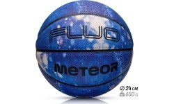 Piłka do koszykówki Meteor Fluo, rozmiar 7 - Biały/niebieski