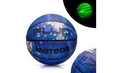 Piłka do koszykówki Meteor Fluo, rozmiar 7 - Biały/niebieski