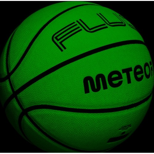 Piłka do koszykówki Meteor Fluo, rozmiar 7 - Biały/neonowa zieleń