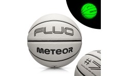 Piłka do koszykówki Meteor Fluo, rozmiar 7 - Biały/neonowa zieleń