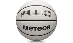 Piłka do koszykówki Meteor Fluo, rozmiar 7 - Biały || Neonowy niebieski