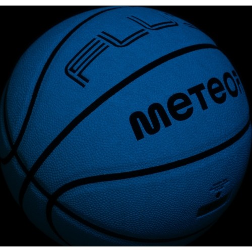 Piłka do koszykówki Meteor Fluo, rozmiar 7 - Biały || Neonowy niebieski