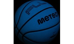 Piłka do koszykówki Meteor Fluo, rozmiar 7 - Biały || Neonowy niebieski