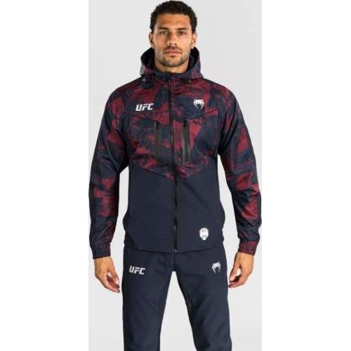 Męska bluza z kapturem na zamek UFC Zenith by Venum Authentic Fight Week bordowa