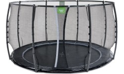 Trampolina gruntowa EXIT Dynamic ø366 cm z siatką ochronną – czarna