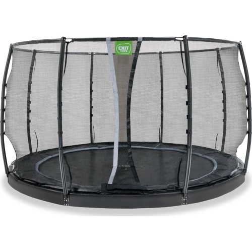 Trampolina gruntowa EXIT Dynamic ø366 cm z siatką ochronną – czarna