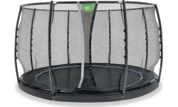 Trampolina gruntowa EXIT Dynamic ø366 cm z siatką ochronną – czarna