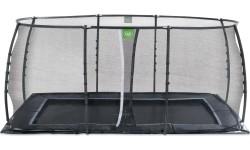 Trampolina naziemna EXIT Dynamic 275x458 cm z siatką ochronną, czarna