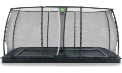 Trampolina naziemna EXIT Dynamic 275x458 cm z siatką ochronną, czarna