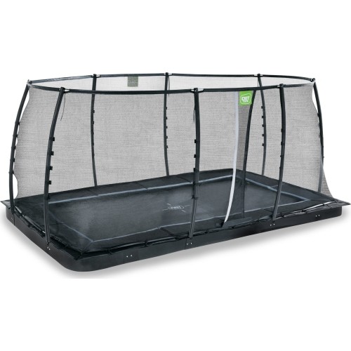 Trampolina naziemna EXIT Dynamic 275x458 cm z siatką ochronną, czarna
