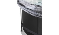 Basen EXIT Black Leather ø360x122 cm z piaskową pompą filtrującą, kopułą i pompą ciepła, czarny