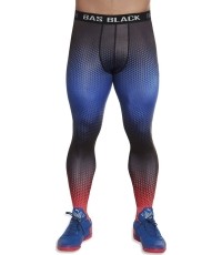 Męskie legginsy sportowe BAS Black Quantum - Niebiesko-czerwony