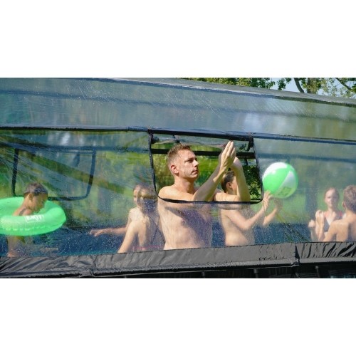 Basen EXIT Wood 540x250x122 cm z kopułą, filtrem piaskowym i pompą ciepła, brązowy