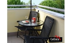 Składane krzesło ogrodowe Cattara Terst, czarne