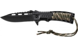 Nóż jednoręczny Camo z paracordem i krzesiwem