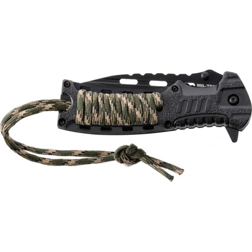 Nóż jednoręczny Camo z paracordem i krzesiwem