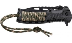 Nóż jednoręczny Camo z paracordem i krzesiwem