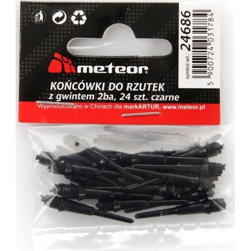 Końcówki do lotek Meteor, 24 szt. - Czarny