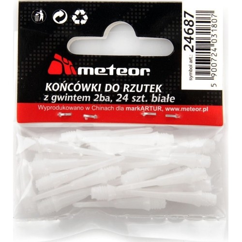 Końcówki do lotek Meteor, 24 szt. - Biały