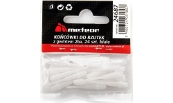 Końcówki do lotek Meteor, 24 szt. - Biały