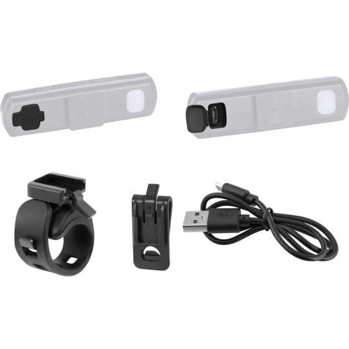 Lampka tylna Force Atom 40LM USB, czarna