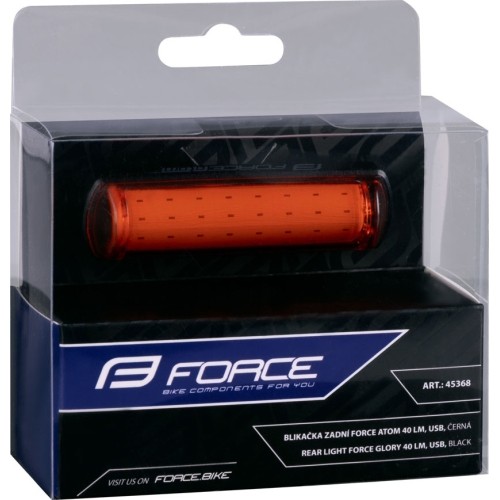 Lampka tylna Force Atom 40LM USB, czarna