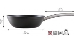 Patelnia WOK Skottsberg ze stali węglowej 28cm
