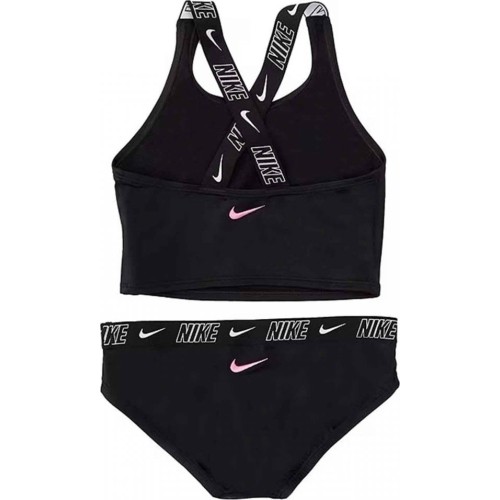 Nike strój kąpielowy dla dziewcząt Nk G Logo Tape Crossback Black NESSE728 001
