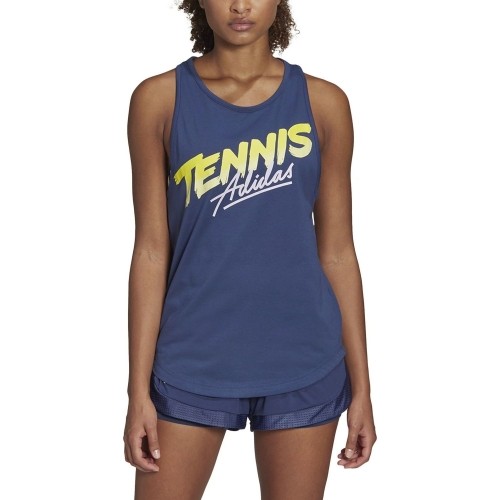 Bluzka Adidas W Script Tank, niebieska FM4426