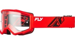 Dziecięce gogle motocrossowe Fly Racing Focus Youth - Czerwony/czarny, przezroczysta pleksi