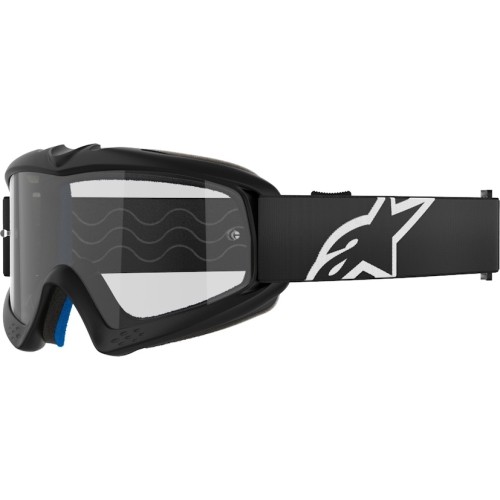 Dziecięce gogle motocrossowe Alpinestars Vision Youth - Corp czarny, przezroczysta pleksi