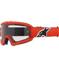 Dziecięce gogle motocrossowe Alpinestars Vision Youth - Pomarańczowy korpus, przezroczysta pleksi