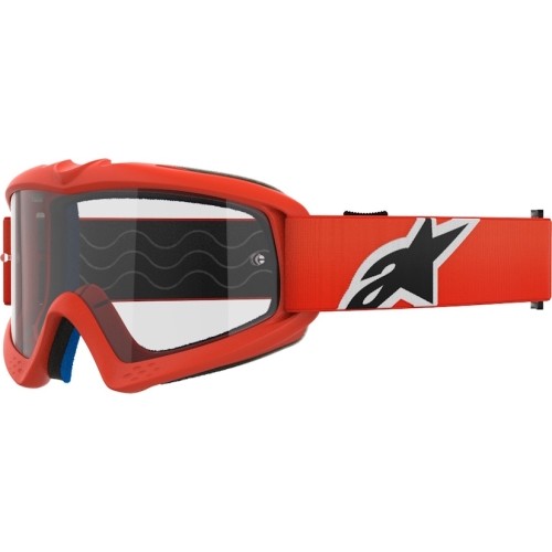 Dziecięce gogle motocrossowe Alpinestars Vision Youth - Pomarańczowy korpus, przezroczysta pleksi