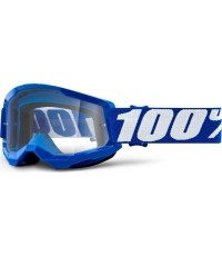 Dziecięce gogle motocrossowe 100% Strata 2 Youth - Niebieski, przezroczyste plexi