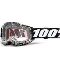 Gogle motocrossowe 100% Accuri 2 - Cobra czarno-biały, przezroczysta pleksa